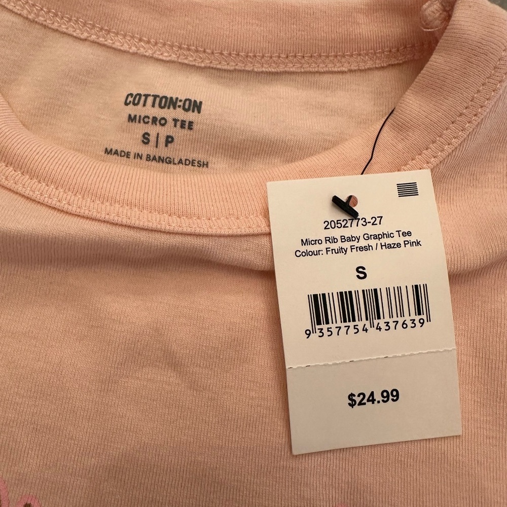 Cotton:On micro rib baby graphic women’s T-Shirt size small - Picture 3 of 3